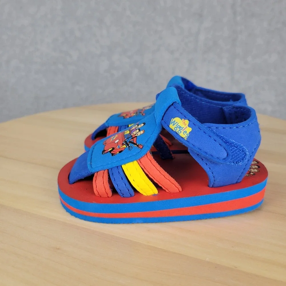Vintage Wiggles Blue Red Yellow Kids Sandals